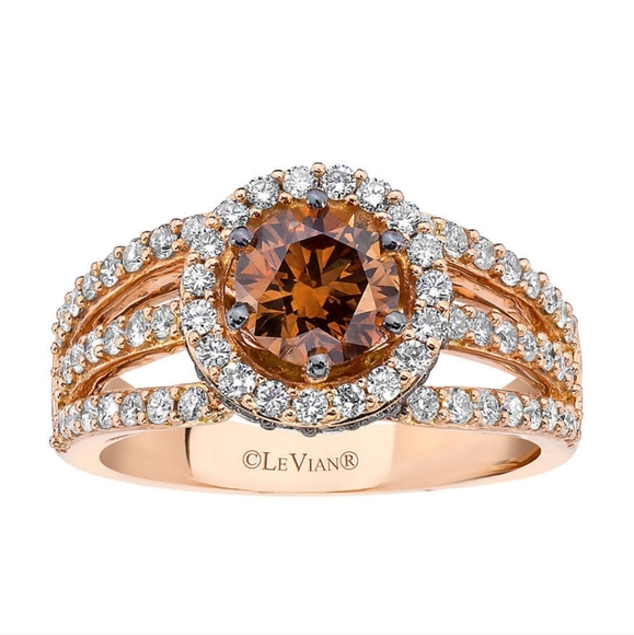 Le Vain Jewelry - Le Vian® Bridal Chocolate & Vanilla Diamond 14k Strawberry Gold